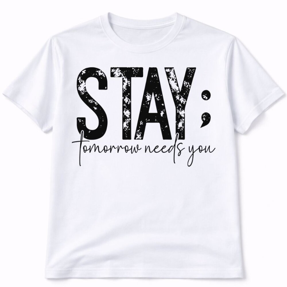 Stay Tomorrow Needs You Graphic T Shirt Trendy Boutique Style Tee Womens White